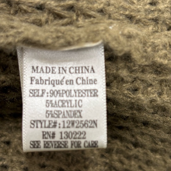 New In Brown Sweater with Neon Accents Size L NWOT - Picture 3 of 4